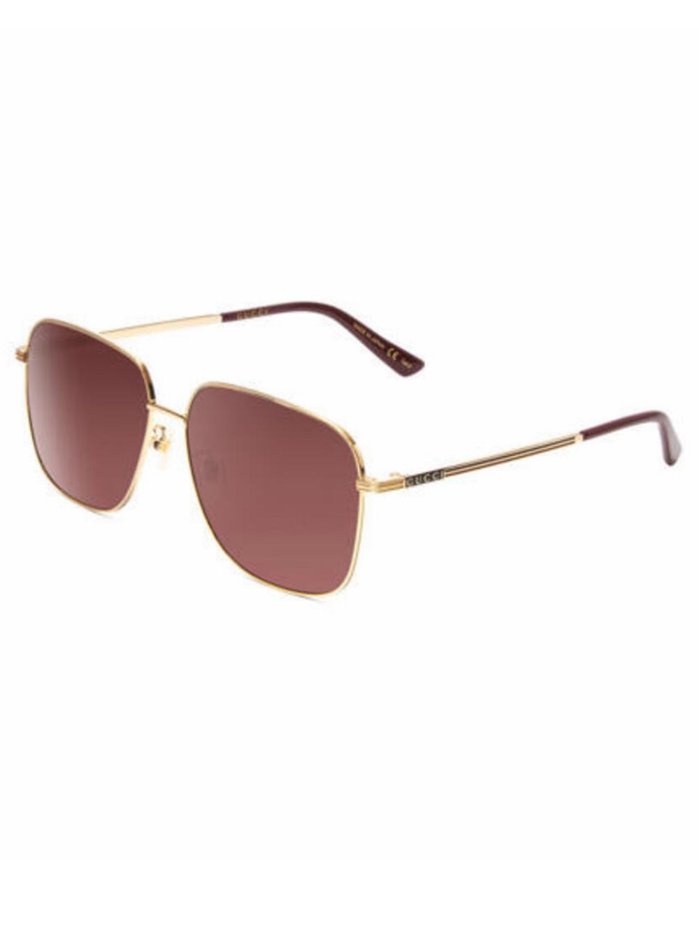 GUCCI GG0987SA-002 Unisex Classic Designer Sunglasses in Gold & Plum/Brown 60 mm